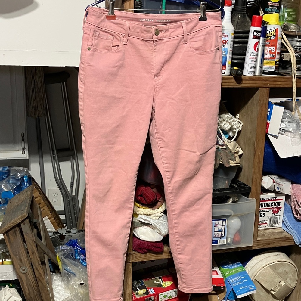 3/$30 Old Navy Tea Rose Rockstar Mid Rise Women's Jeans Size 10 New w/o Tags